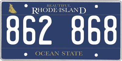 RI license plate 862868