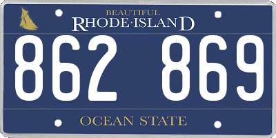 RI license plate 862869