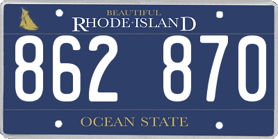 RI license plate 862870