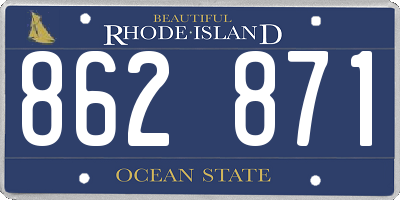 RI license plate 862871