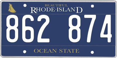 RI license plate 862874