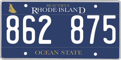 RI license plate 862875