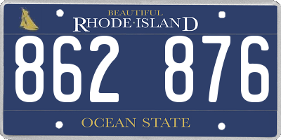 RI license plate 862876