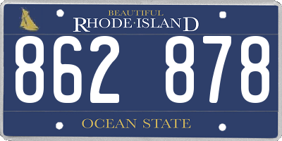 RI license plate 862878