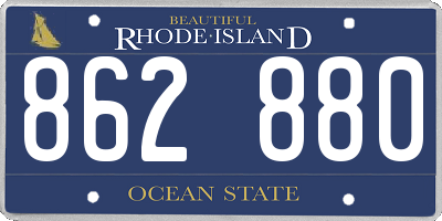 RI license plate 862880