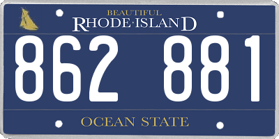 RI license plate 862881