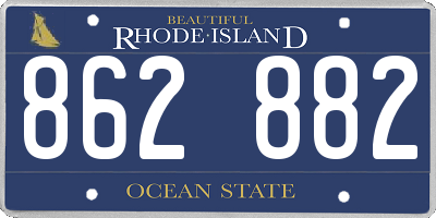 RI license plate 862882