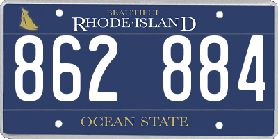 RI license plate 862884