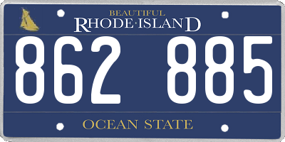 RI license plate 862885
