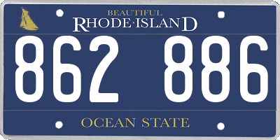 RI license plate 862886