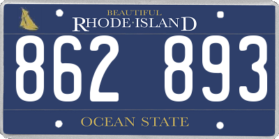 RI license plate 862893