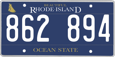 RI license plate 862894