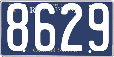 RI license plate 8629