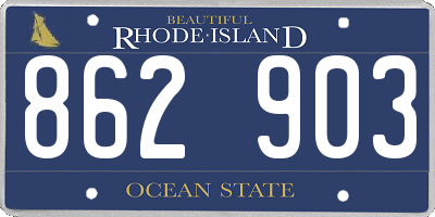 RI license plate 862903