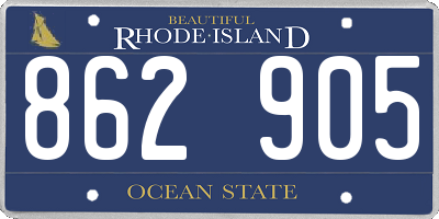 RI license plate 862905