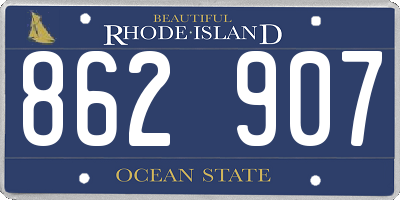 RI license plate 862907