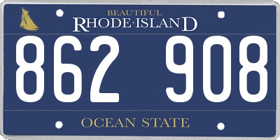 RI license plate 862908