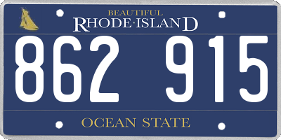 RI license plate 862915