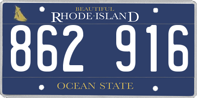 RI license plate 862916