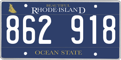 RI license plate 862918
