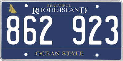 RI license plate 862923