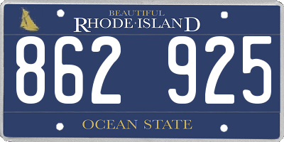 RI license plate 862925
