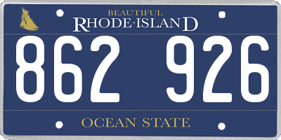 RI license plate 862926