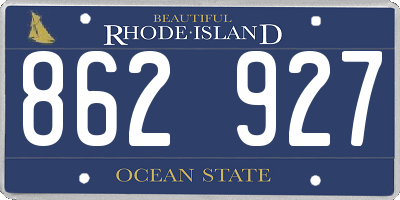 RI license plate 862927
