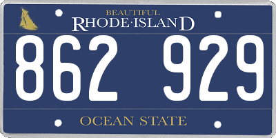RI license plate 862929