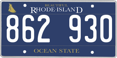 RI license plate 862930