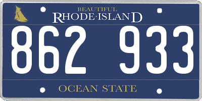 RI license plate 862933