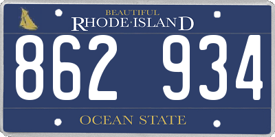 RI license plate 862934