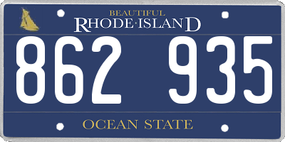 RI license plate 862935
