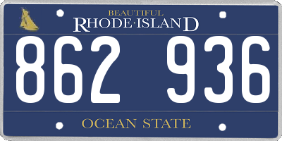 RI license plate 862936