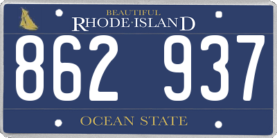 RI license plate 862937