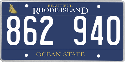 RI license plate 862940