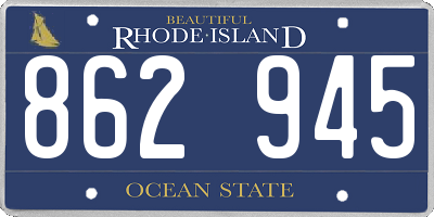 RI license plate 862945