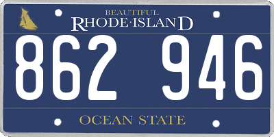 RI license plate 862946
