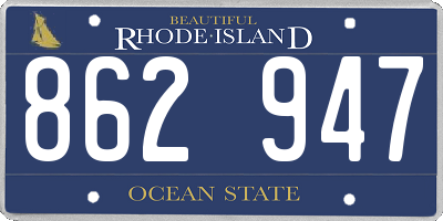 RI license plate 862947