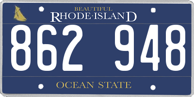 RI license plate 862948