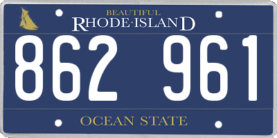 RI license plate 862961