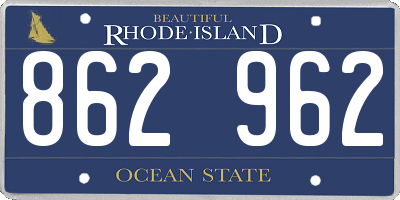 RI license plate 862962