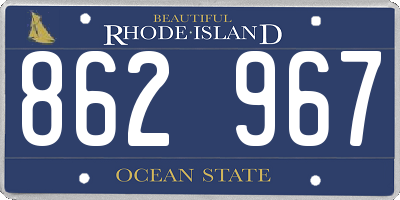 RI license plate 862967