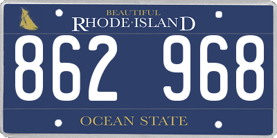 RI license plate 862968