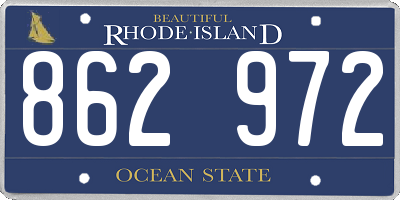 RI license plate 862972
