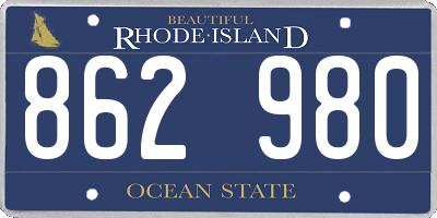 RI license plate 862980