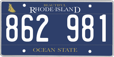 RI license plate 862981