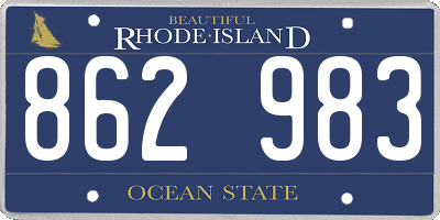 RI license plate 862983