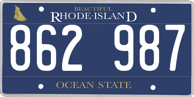 RI license plate 862987