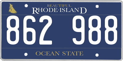RI license plate 862988